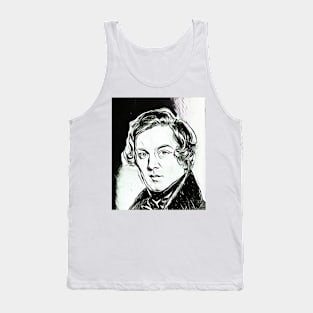 Robert Schumann Black and White Portrait | Robert Schumann Artwork 3 Tank Top